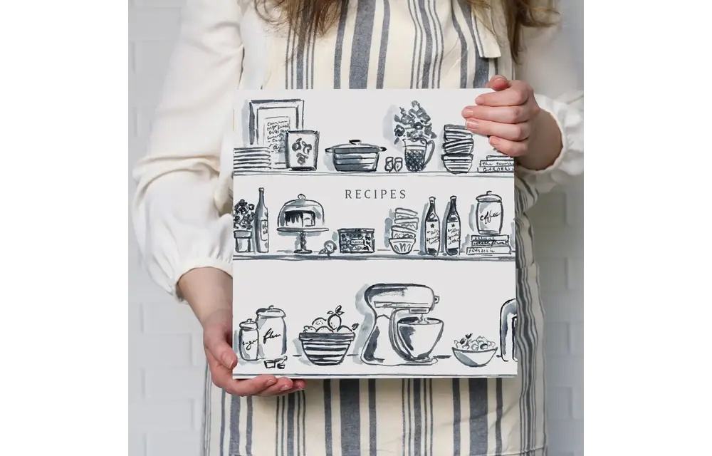 Kitchen Shelves 3-Ring Recipe Binder in Blue