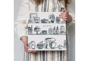 Kitchen Shelves 3-Ring Recipe Binder in Blue