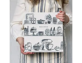 Kitchen Shelves 3-Ring Recipe Binder in Blue