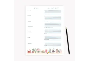 Kitchen Shelves Menu Planning Notepad