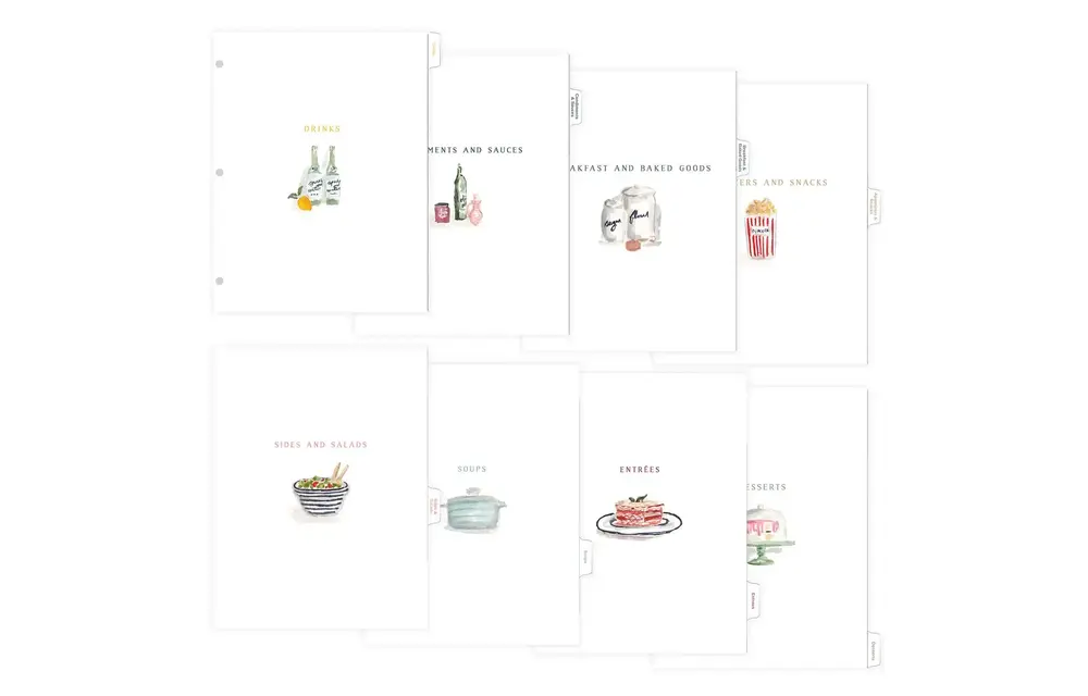 Recipe Binder Index Tab Dividers