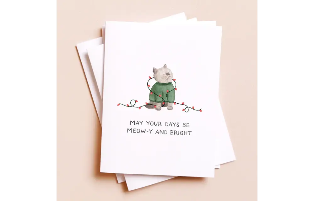 Merry + Bright Christmas Card