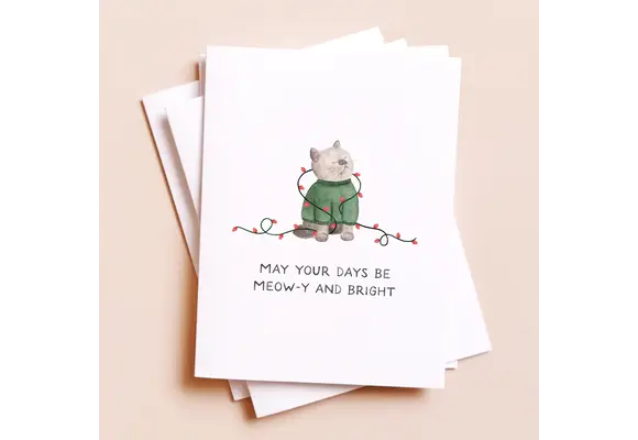 Merry + Bright Christmas Card