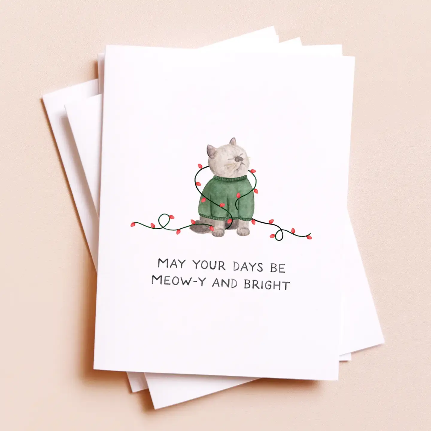 Merry + Bright Christmas Card