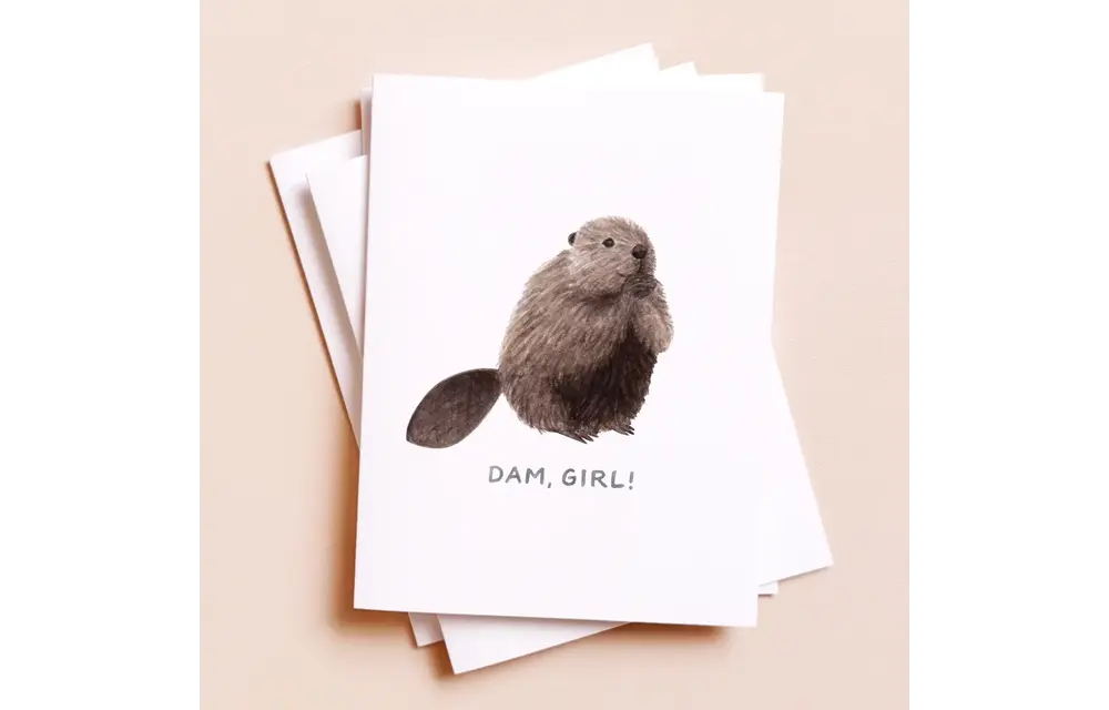 Dam Girl Beaver Card