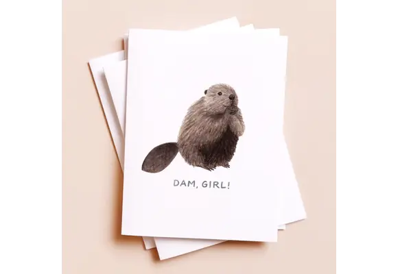 Dam Girl Beaver Card