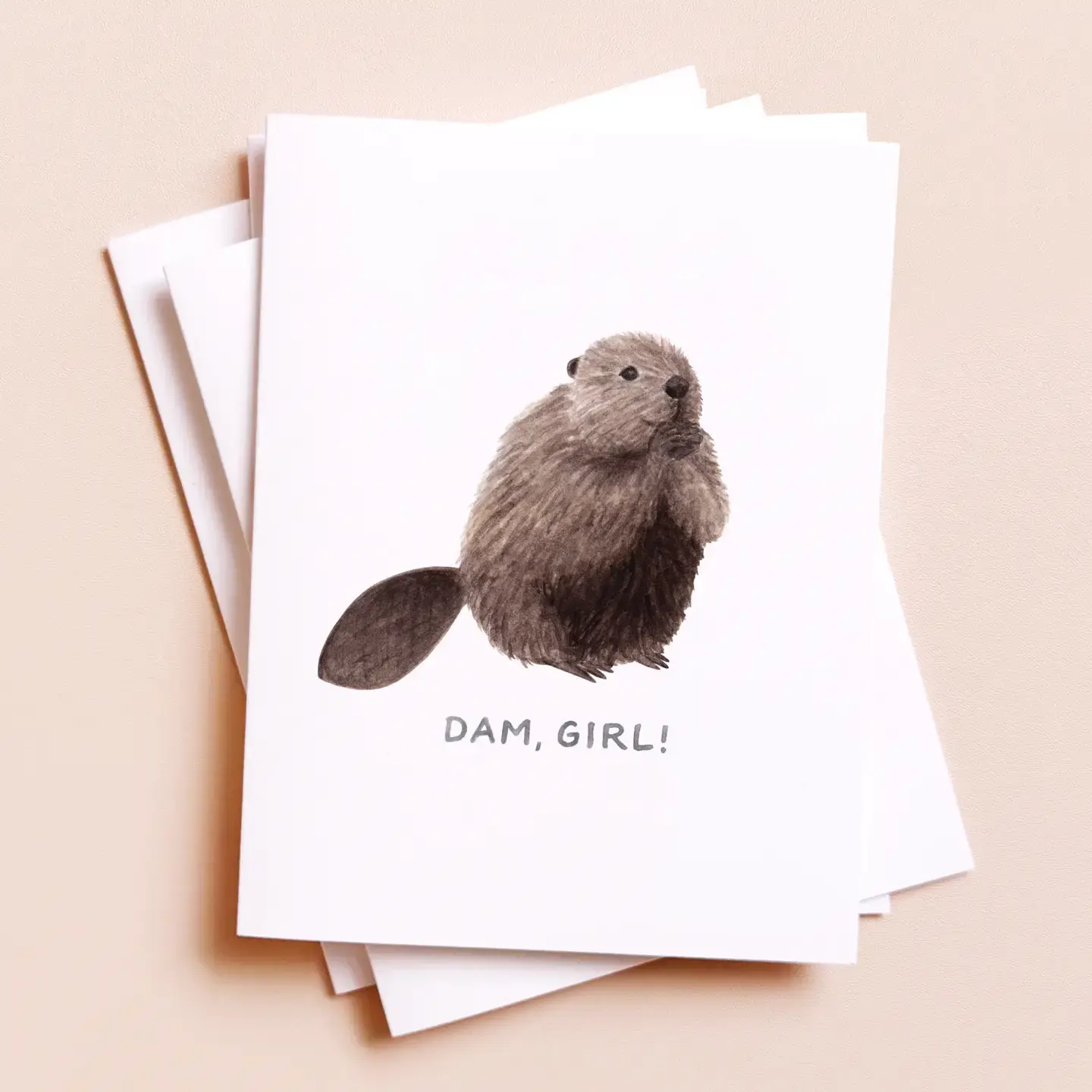 Dam Girl Beaver Card