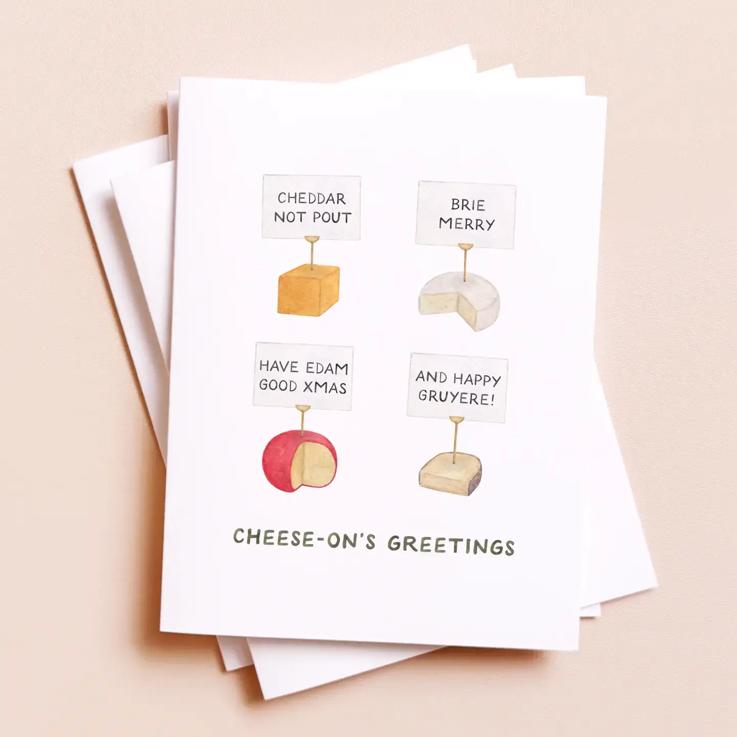 Cheese-on's Greetings Christmas Card