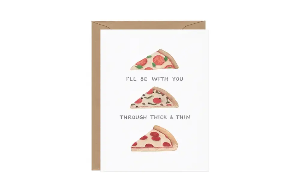 Thick and Think Pizza Card