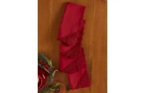 Napkin Cora's Crochet Red