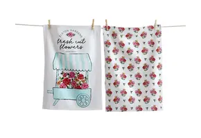 Flower Cart Dishtowel Set of 2