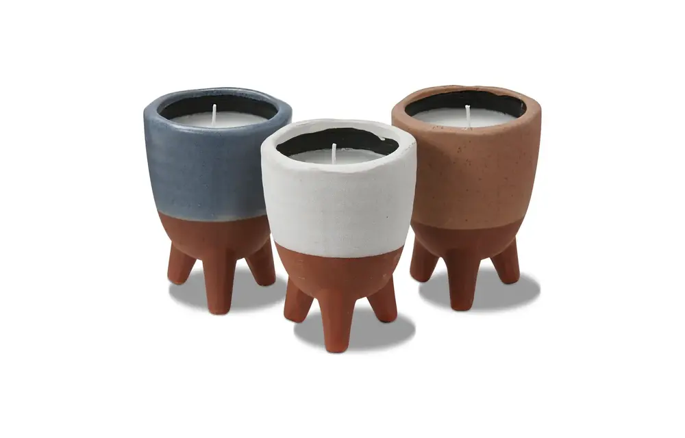 Footed Citro Candle Pot Asmt