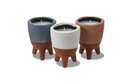 Footed Citro Candle Pot Asmt