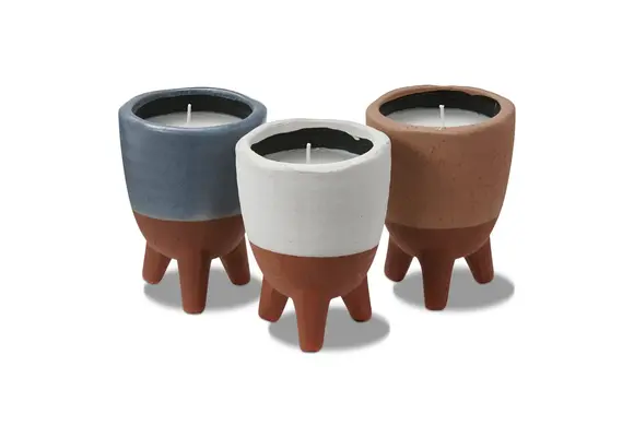 Footed Citro Candle Pot Asmt