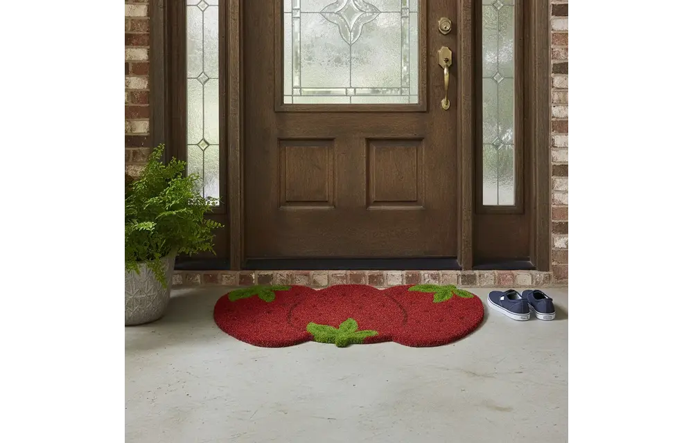 Strawberry Non-Slip Coir Mat
