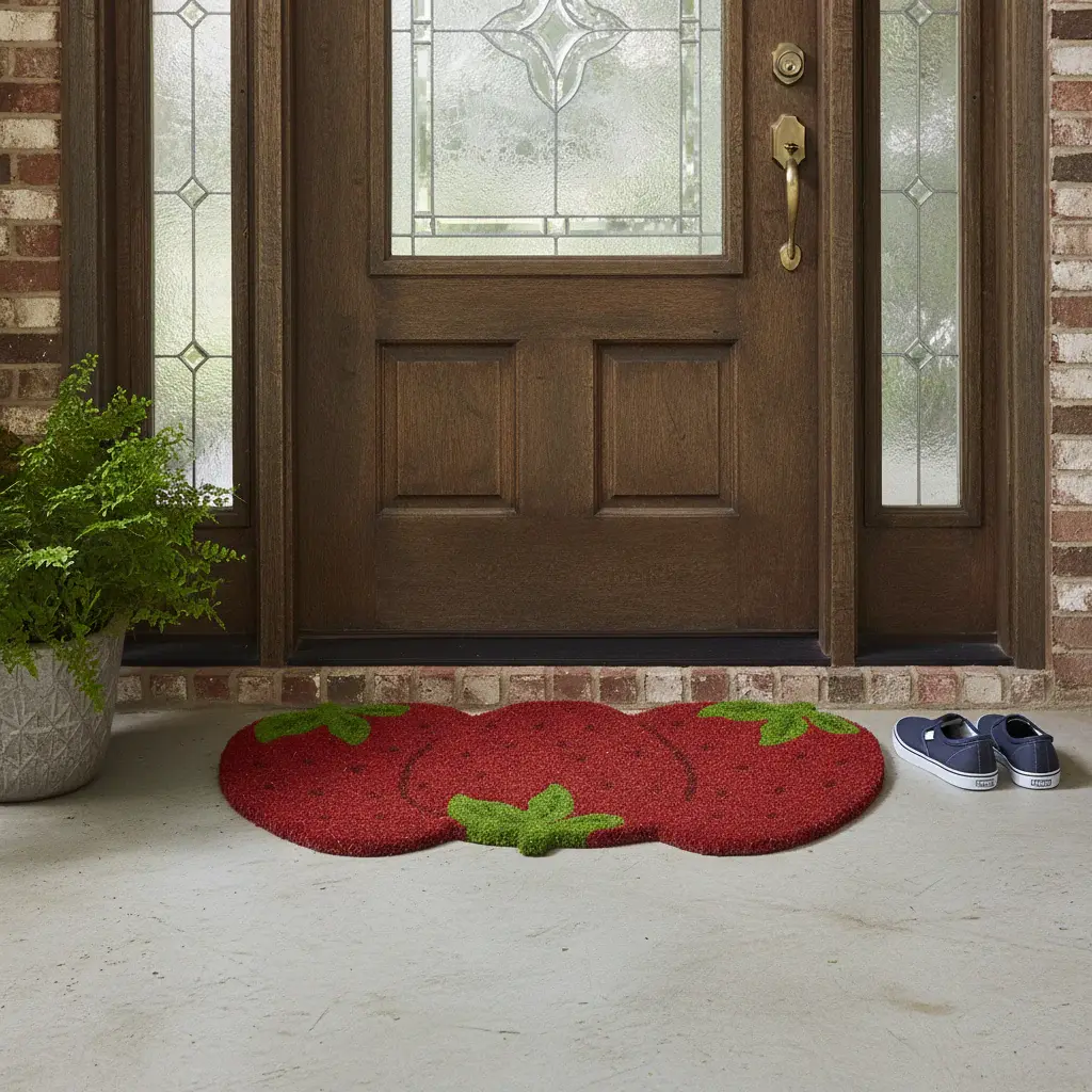 Strawberry Non-Slip Coir Mat
