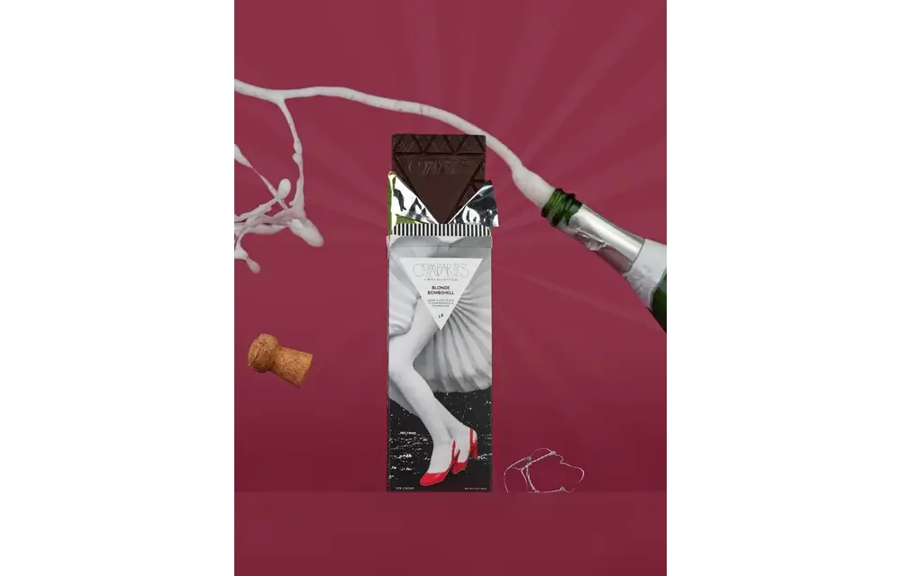 The "Blonde Bombshell" Bar (Dark Chocolate, Strawberries + Champagne)