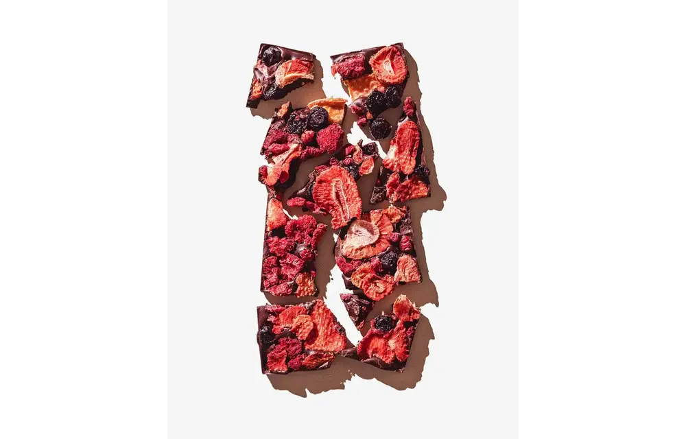 The "California Berries" Bar (Dark Chocolate, Raspberries, Blueberries, + Strawberries)