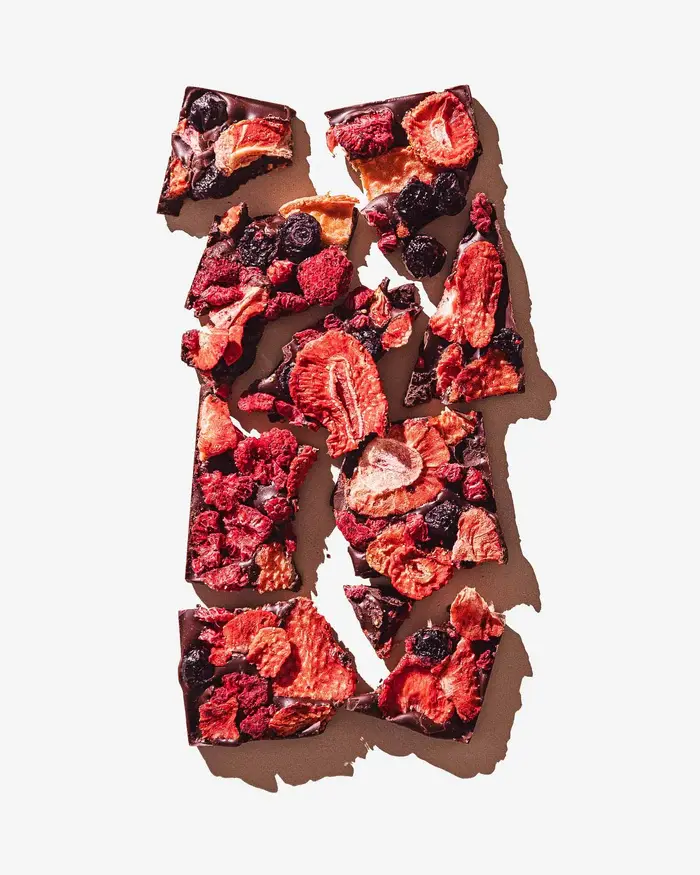 The "California Berries" Bar (Dark Chocolate, Raspberries, Blueberries, + Strawberries)