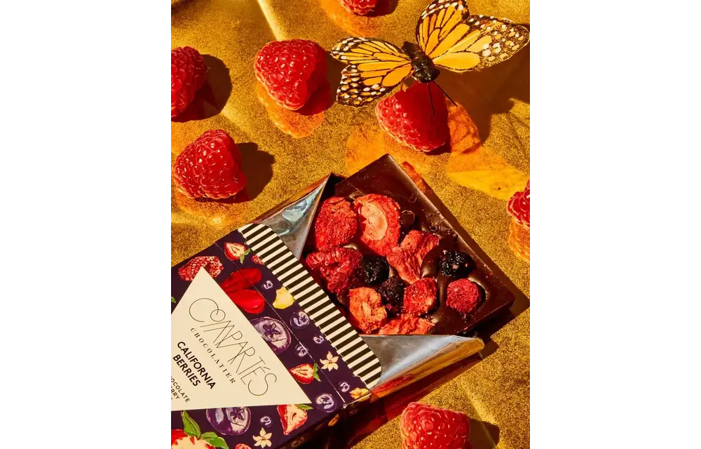 The "California Berries" Bar (Dark Chocolate, Raspberries, Blueberries, + Strawberries)