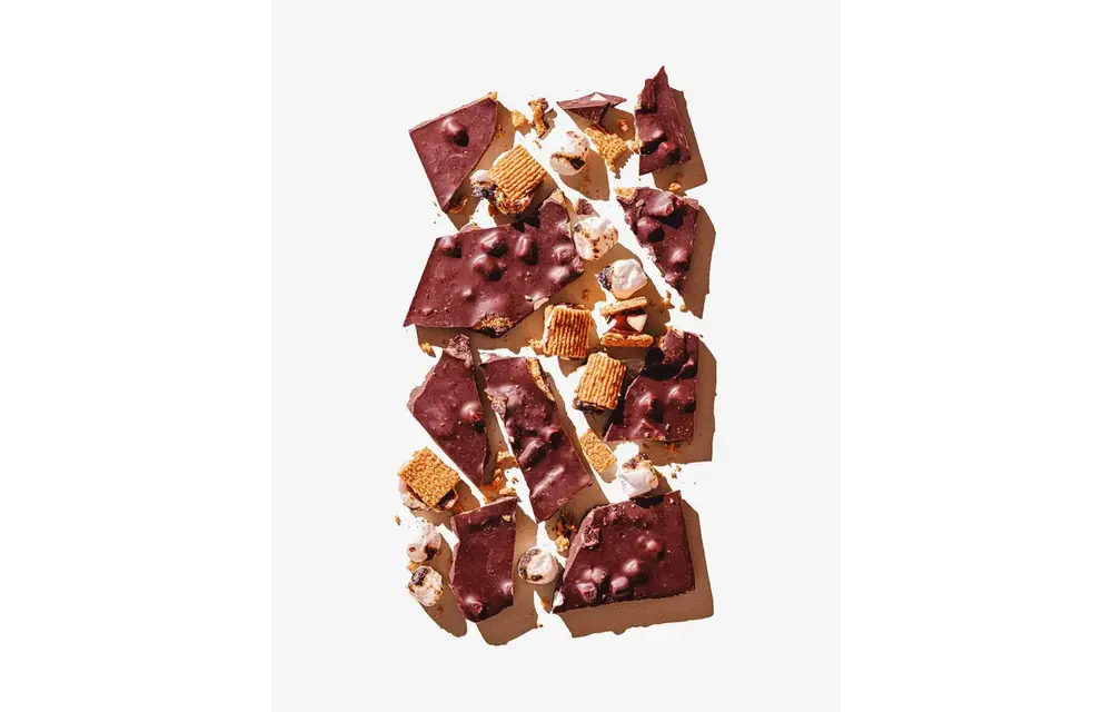 The "Campfire S'mores" Bar (Dark Chocolate, Marshmallow + Graham Crackers)