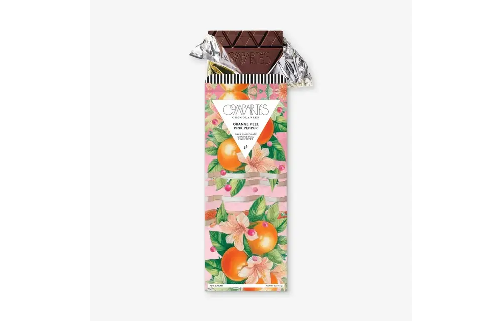 The "Orange Peel Pink Pepper" Bar (Dark Chocolate, Orange Peel, Pink Pepper)