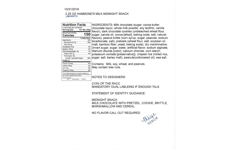 Midnight Snack Milk Chocolate Candy Bar