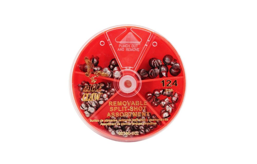 Eagle Claw Removable Split Shot Sinker Assortment (124 pcs)