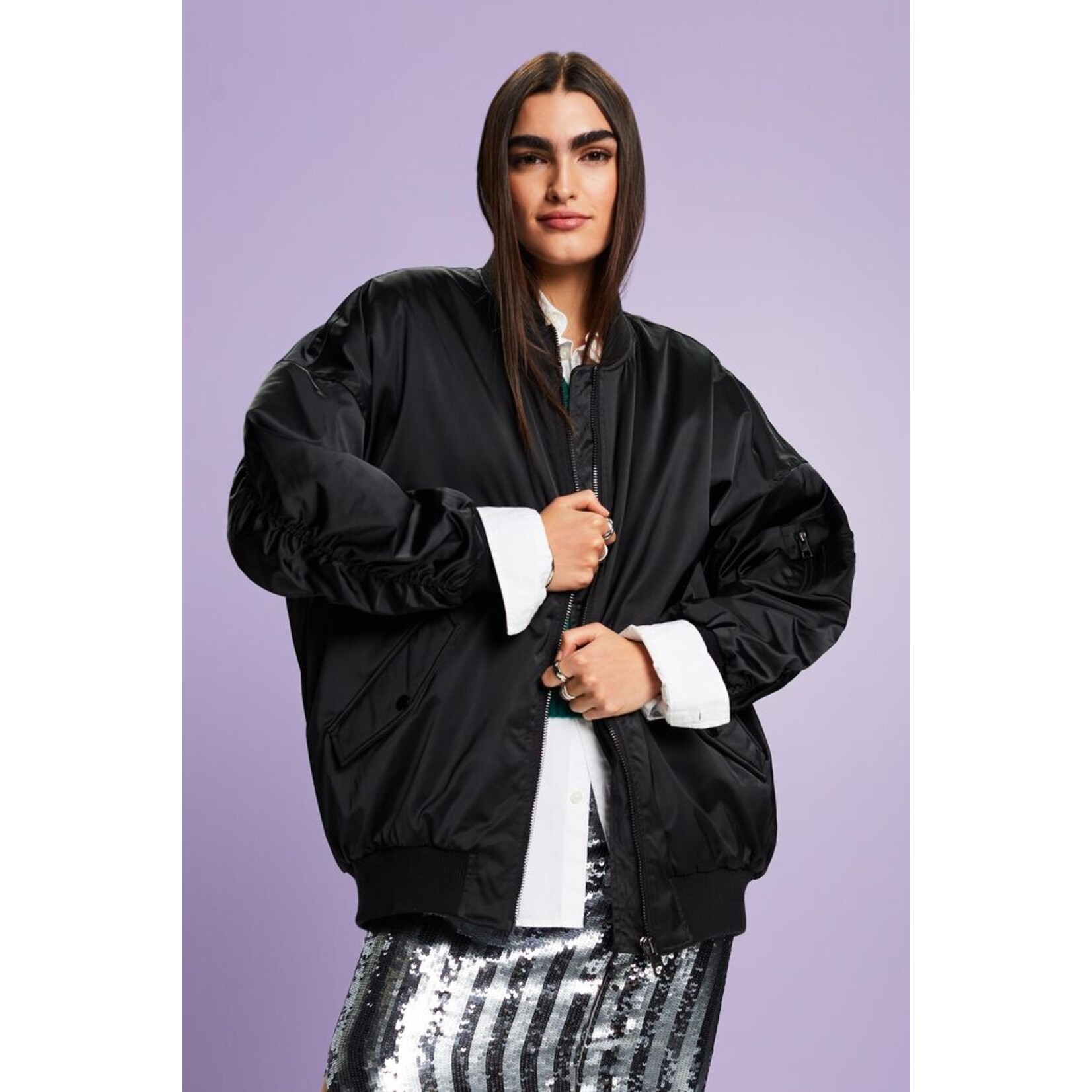 ESPRIT OVERSIZED SATIN BOMBER