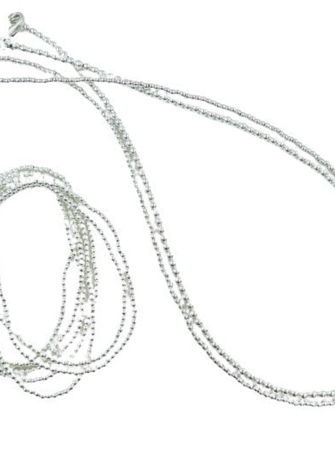 LEAVE ON NECKLACE SILVER 2MM