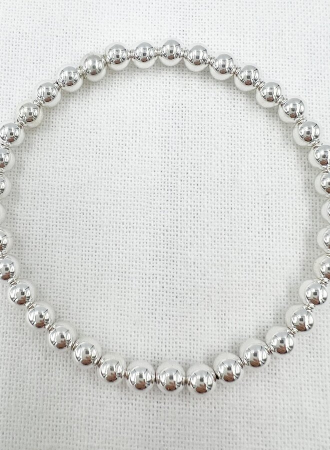 SILVER LEAVE ON 5MM BRACELET