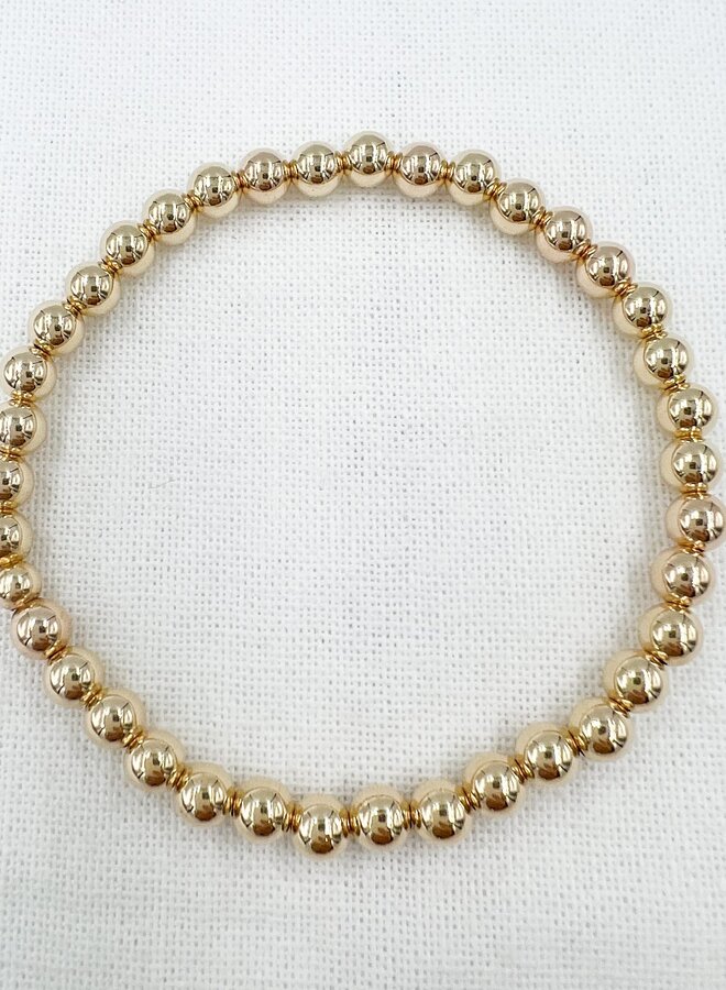 GOLD LEAVE ON 5MM BRACELET