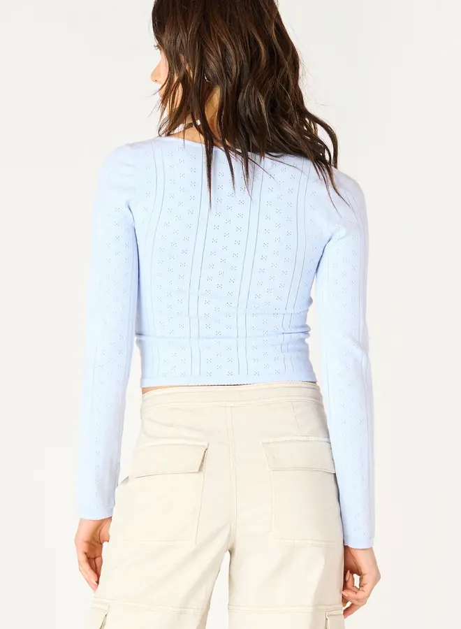 SCOOP POINTELLE SWEATER