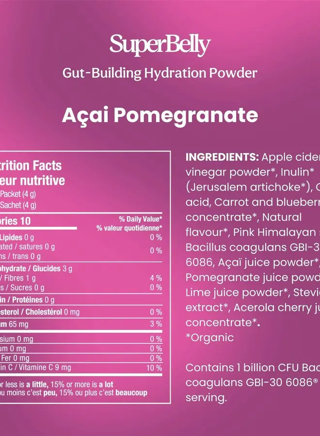 SUPERBELLY GUT-BUILDING HYDRATION POWDER ACAI POM