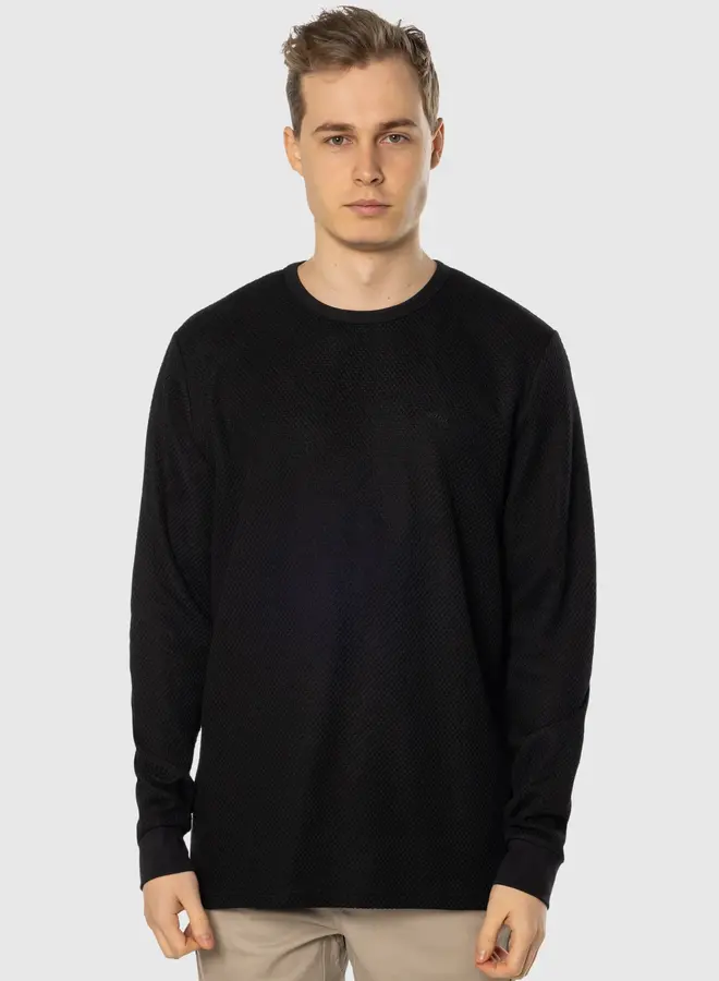 WAFFLE KNIT LONG SLEEVE