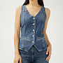 LONGLINE DENIM VEST