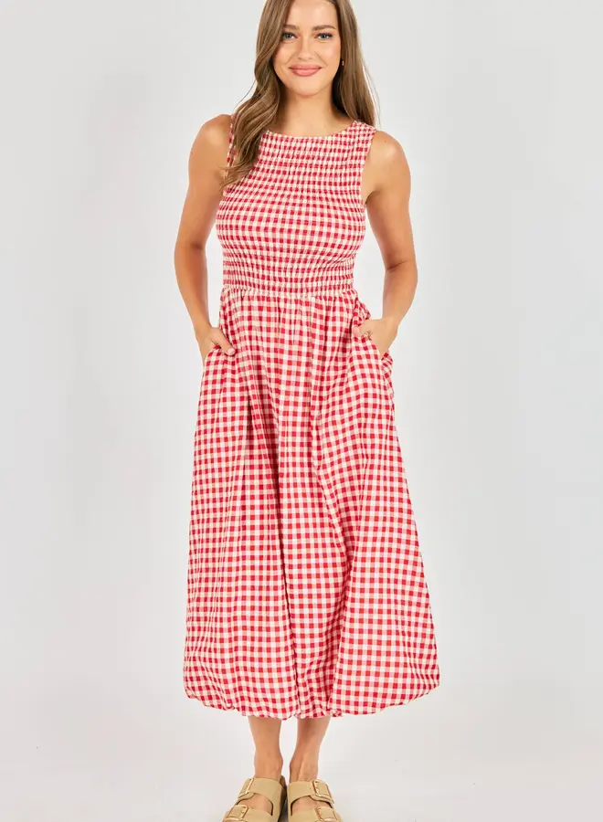 APPLE BUTTER MIDI DRESS