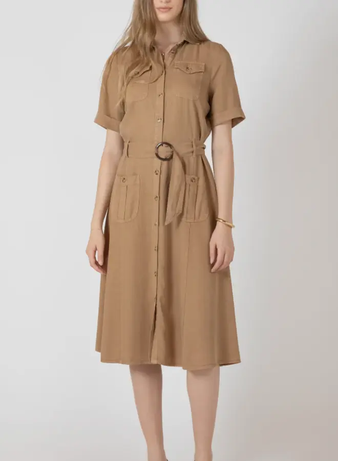BELTED UTILITY DRESS