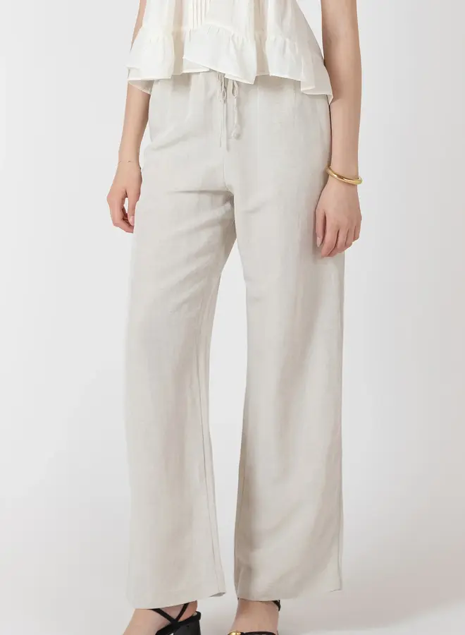 ELASTIC WAIST LINEN PANT