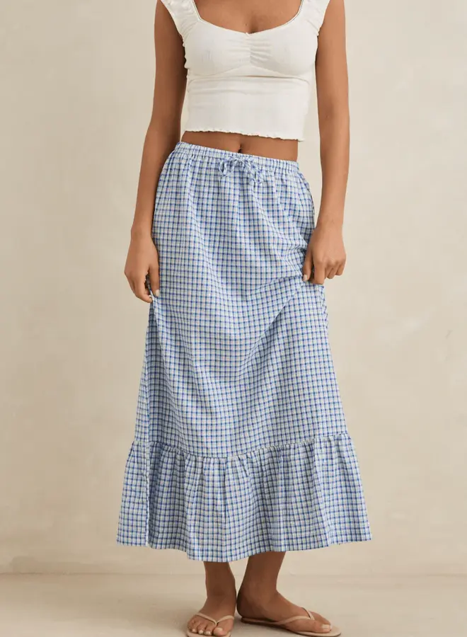 LOLA CHECK TIERED SKIRT