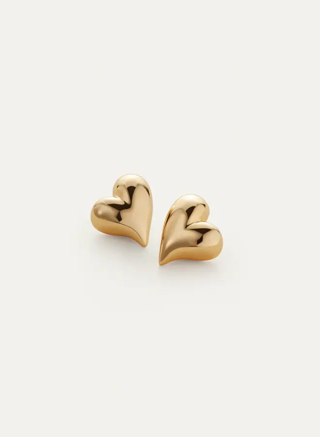 ART HEART BUTTON EARRING