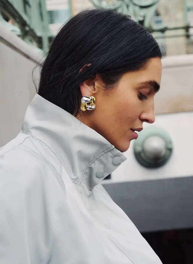 MEDIUM WOVEN SQUARE TWO TONE