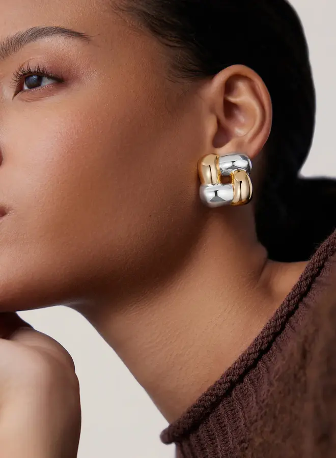 MEDIUM  WOVEN SQUARE TWO TONE