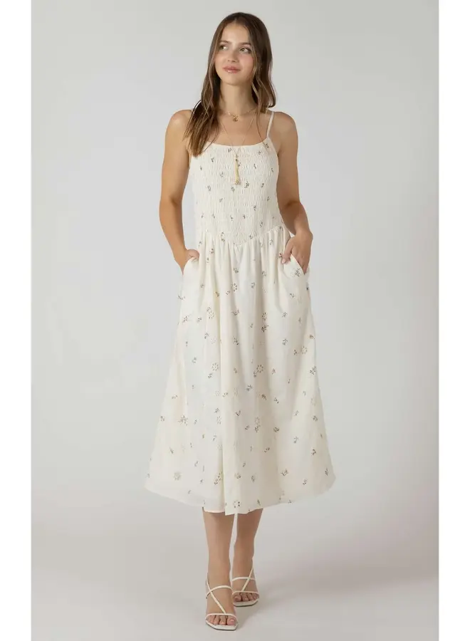 SMOCKED DETAIL DRESS