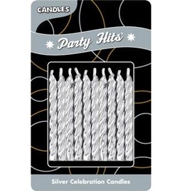 PFEIL & HOLING SILVER BIRTHDAY CANDLES 2.5’’ BOX 12/10 PK