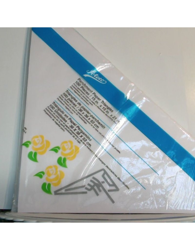 ATECO 15" PARCHMENT PAPER TRIANGLE PKG 100 CT