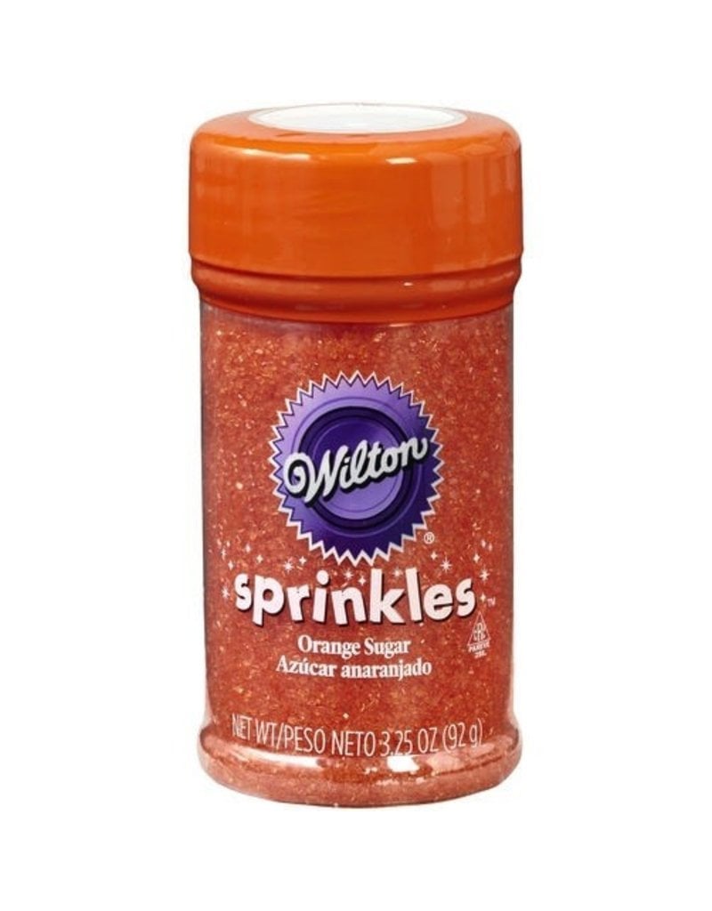 WILTON ENTERPRISES ORANGE SPRINKLE SUGAR 3.25 OZ EA