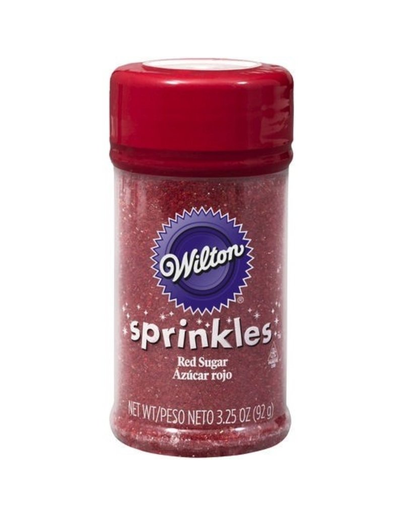 WILTON ENTERPRISES RED SPRINKLE SUGAR 3.25 OZ EA