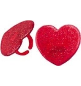 PFEIL & HOLING RED GLITTER HEART RINGS BOX 72 CT