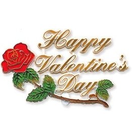 PFEIL & HOLING HAPPY VALENTINE'S  DAY ROSE PLAQUE 4"  BOX 24 CT